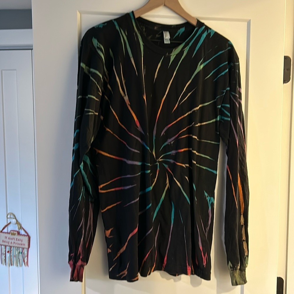 American Apparel Reverse Tie Dye Long Sleeve | Size: L | Black